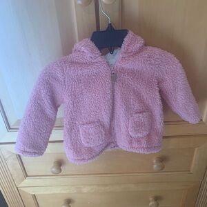 Cozy Pink Fleece Jacket with Bear Ears